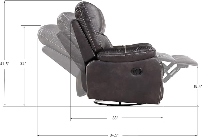 Zoey Dark Graphite 84" Power Sofa with Dual Recliners, Microsuede Upholstery, and USB Charging Station