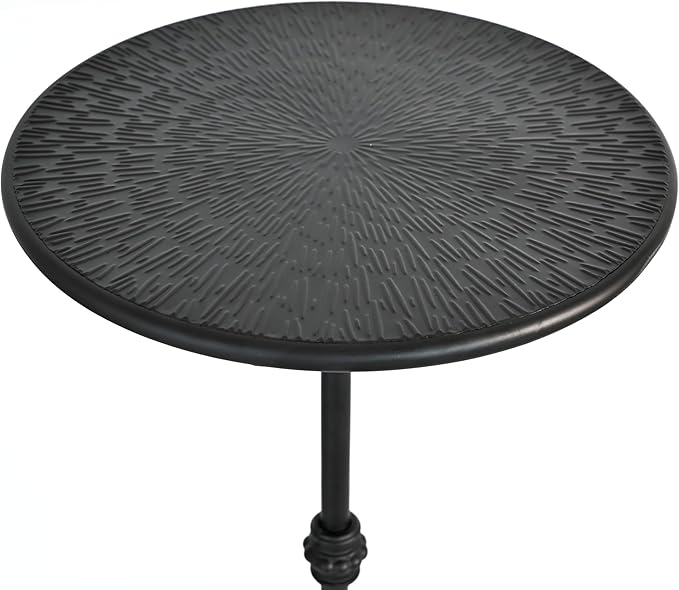 Metal Round Side Table, Modern Accent Small Drink Table, Coffee Martini Table for Small Spaces,Living Room,Bedroom,Corners (Black)