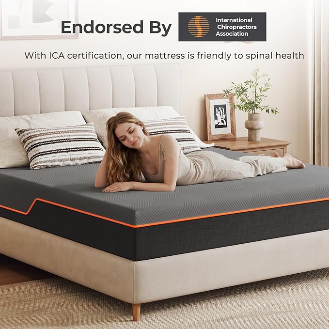Vesgantti Full Mattress, 10 Inch Gel Memory Foam Mattress Full Size with Comfort Foam for Pressure Relief & Cool Sleep & Body Support, Made in USA, Medium Feel Bed in a Box, Grey