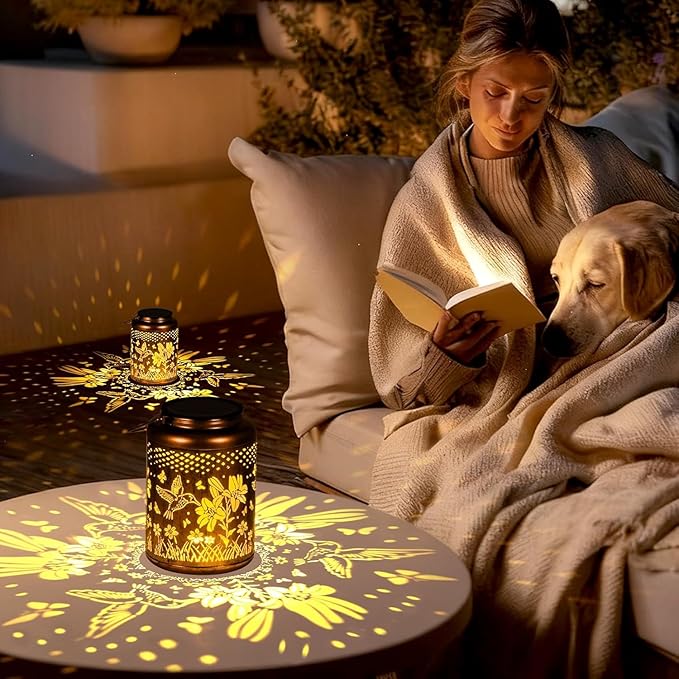 Solar Lanterns Outdoor Waterproof Hummingbird, KagoLing Birthday Gifts for Women Mom Grandma, Garden Decor Hanging Solar Lights Outdoor Metal Lantern Decoration Outside for Yard, Patio, Backyard
