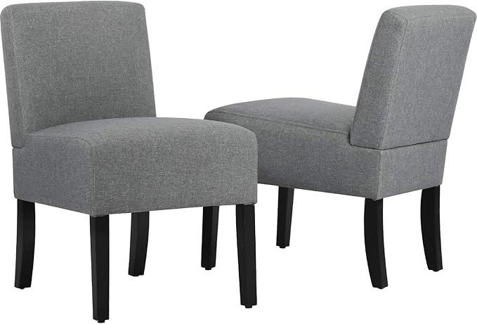 BestMassage Accent Chair Set of 2 Accent Chairs for Living Room Armless Chair Dining Chair Elegant Design Modern Fabric Living Room Chairs Sofa