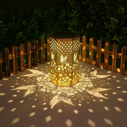 2 Packs Hummingbird Solar Lanterns Outdoor Waterproof Garden Decor - Birthday Gifts for Women, Men, Mom, Father, Garden Gifts, Solar Lights Outdoor Decor for Patio, Outside, Yard, Lawn, Pathway