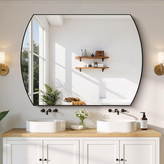 Bathroom Mirror, 36x48 Inch Black Oval Large Wall Mounted Mirror with Thin Metal Frame, Modern Bathroom Vanity Mirrors for Over Sink, Entryway, Living Room, Bedroom
