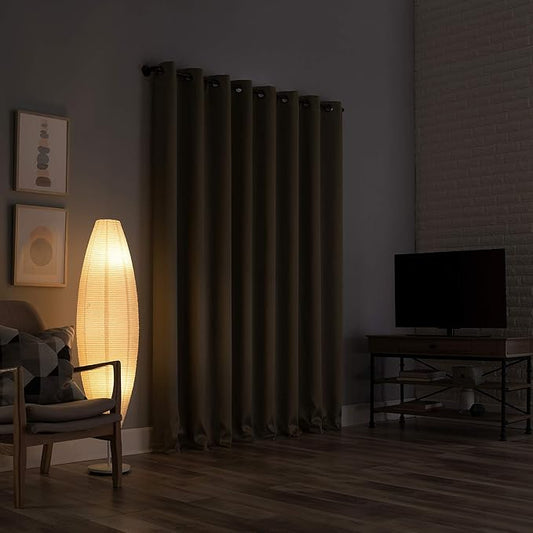 Sun Zero Nordic 2-pack Theater Grade Extreme 100% Blackout Grommet Curtain Panel Pair, 52" x 63", Olive