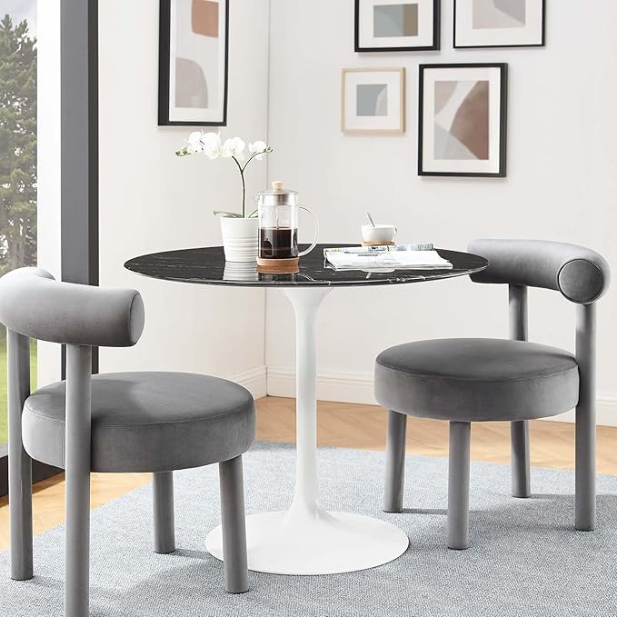 Modway Lippa Dining Table, 36", White Black
