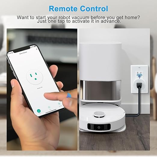 Greencycle Smart Wireless Remote Control Outlet Plug,WiFi Outlets for Household,On Off Smart Outlets Switch Compatible with Tuya,Alexa and Google Assistant,Timer Outlet,No Wiring,White,2PK