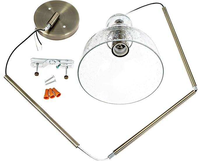 Ciata Lighting 1-Light Indoor Adjustable Mini Pendant Light Base - Antique Brass Pendant Light - Indoor Pendant Light Fixtures (2 Pack)