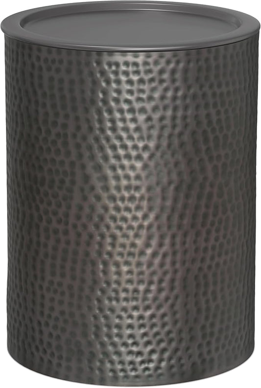 SIMPLIHOME Corbin Side Table – 16 inch Wide Metal Round Accent Table in Hammered Antique Copper, Industrial Style End Table for Living Room, Bedroom, or Office with Sturdy Base, Assembled