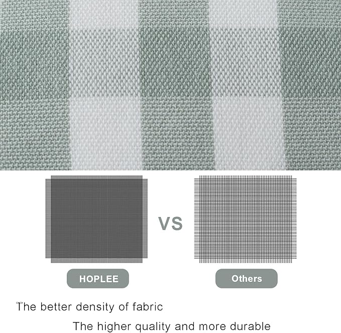 HOPLEE Farmhouse Sage Green Fall Pillow Covers 22x22 Cushion Cover with Buffalo Plaid, Solid Sage Green, Striped and Gingham Plaid Design 22x22 inch,4 Pack