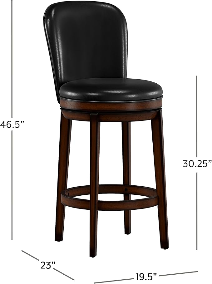 Hillsdale Victoria Wood Bar Height Swivel Stool, Dark Chestnut