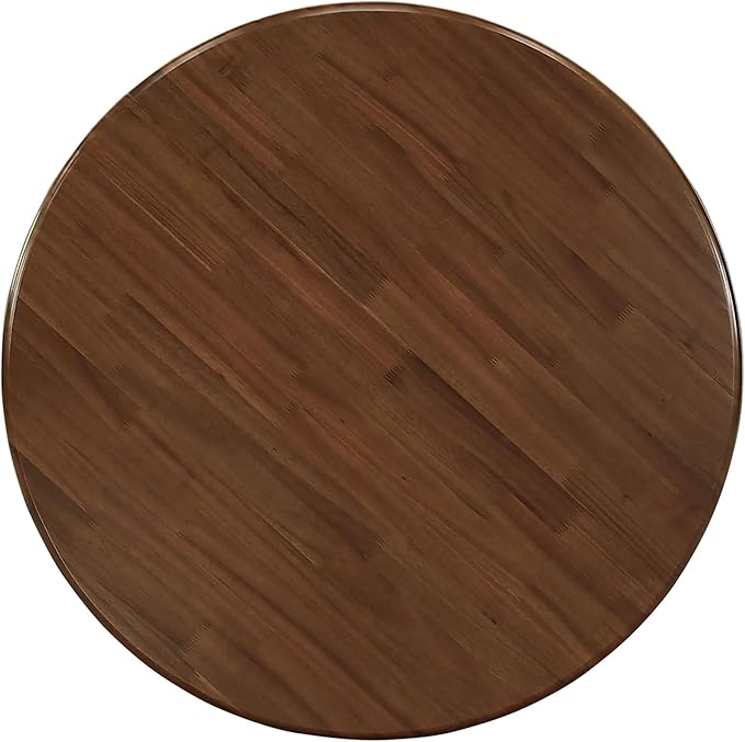 East West Furniture ANAB3-AWA-05 3 Piece Modern Dining Table Set Includes a Round Kitchen Table with Pedestal and 2 Parson Dining Chairs, 36x36 Inch, Antique Walnut