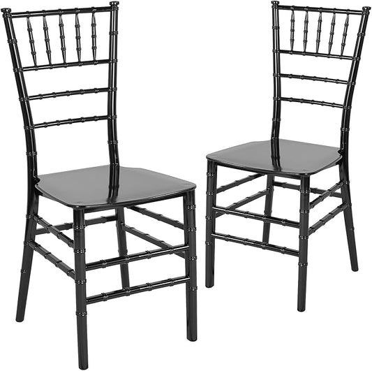 Flash Furniture 2 Pk. HERCULES Series Mahogany Resin Stacking Chiavari Chair