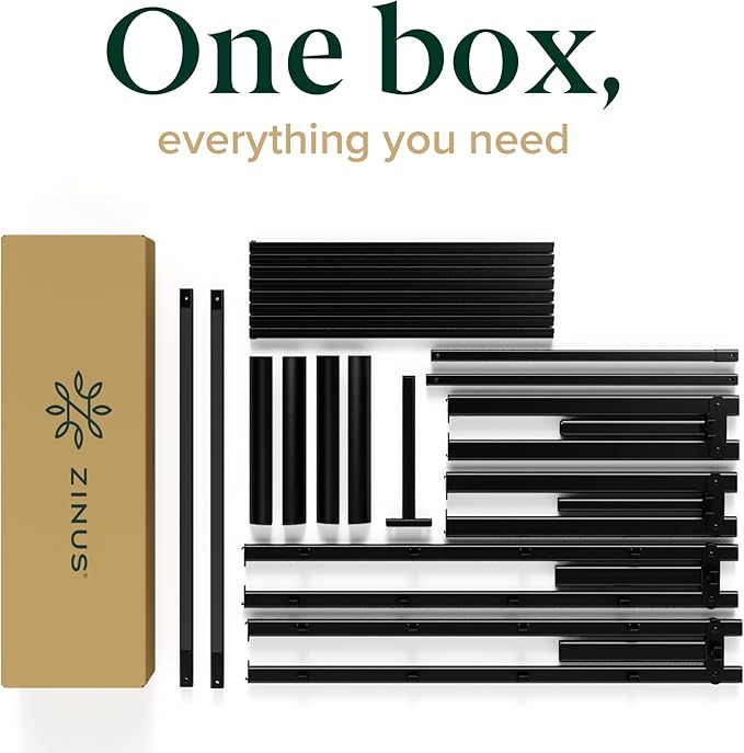 Zinus Van 16 Inch King Metal Platform Bed, Steel Slat Support, No Box Spring Needed, Eco Friendly WonderBox Packaging, Easy Assembly, Black