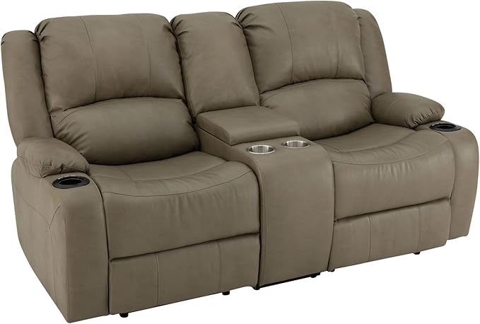 RecPro Charles 70" Powered Double RV Wall Hugger Recliner Sofa | Loveseat | RV Furniture with Upgraded 2023 Fabric (Mahogany)