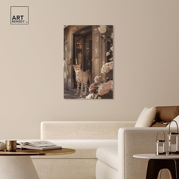 Art Remedy Cheetah at the Store Canvas Fashion Designer Wall Art, Gallery Wrapped, 30" x 45"