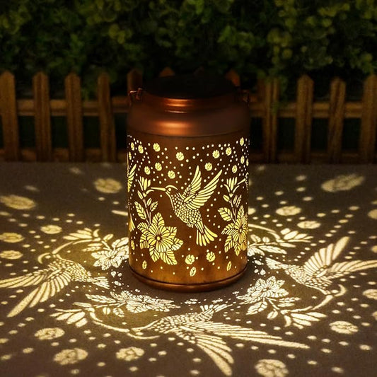 Mothers Day Gifts for Mom Grandma - Birthday Day Gifts for Women, Garden Decor Solar Lantern, Home Docor Solar Lamps, Hummingbird Solar Lights Outdoor Waterproof, Decorations Outside for Yard
