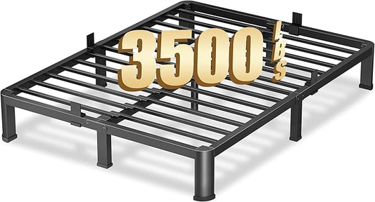 7 Inch King Heavy Duty 3500 lbs Bed Frame with Round-Corner Legs & Anti-Squeak Design – Quick Assembly Metal Platform, No Box Spring Needed