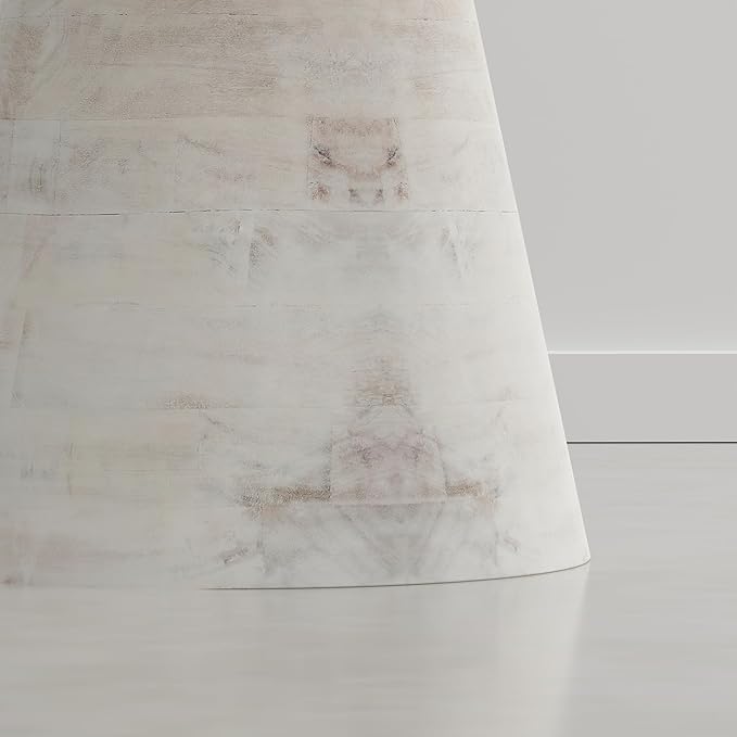 SIMPLIHOME Robbie Accent Table - 16 inch Wide Solid Mango Wood End Table in Distressed Aged White, Boho Contemporary Rustic Side Table for Living Room or Bedroom with Multipurpose Function, Assembled