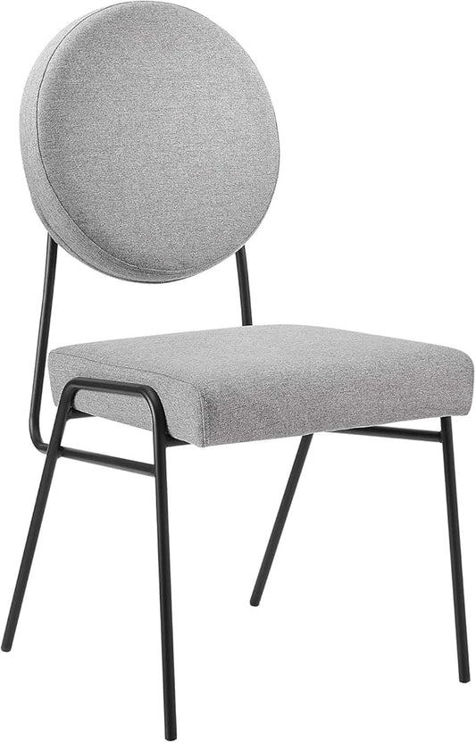 Modway Craft Fabric Upholstered Side Dining Chair in Black Light Gray