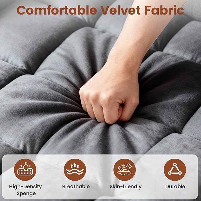 Convertible Sleeper Chair Bed, Pull Out Chair Sleeper with Bracket and Cup Holder, Chairs Bed Sleepers for Adults, 3 in 1 Sofa Bed Chairs for Small Spaces, Living Room, Gray