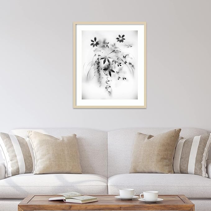 Amanti Art Framed Wall Art Print 33x28 Natural Floral Veil by Teis Albers, Nature Wall Art, Modern Contemporary Decor, Large Poster Painting Artwork for Living Room, Bedroom, Bathroom, Kitchen,