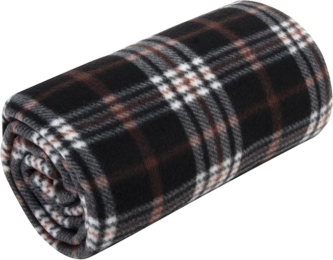 Trail maker 24 Pack Bulk Plaid Sherpa Fleece Throw Blankets 50 x 60 for Wedding Guests, Homeless, Pets | Plaid Fleece Throw Blankets Bulk