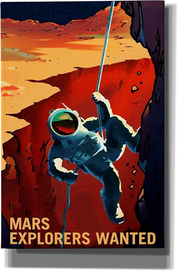 Epic Graffiti 'Mars Explorer Series: Explorers Wanted Space Canvas Wall Art, 40" x 60"