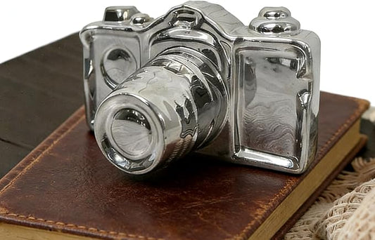 Artgenius Modern Camera Statue and Sculpture Sliver Home Decor,Ceramic Decorative Camera Sliver Table Decor for Shelf,Living Room,Bedroom
