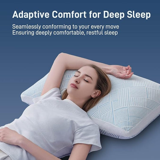 Cotelovo Shredded Memory Foam Cooling Soft Bamboo Viscose Pillow Adjustable Hypoallergenic Hotel Quality Pillow for Side, Back or Stomach Sleeper, Oeko-TEX Certified King Size