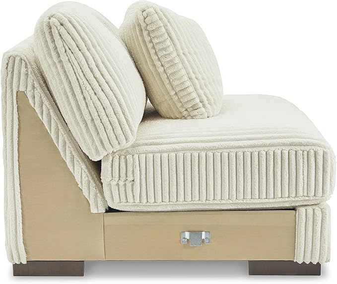Signature Design by Ashley Lindyn Contemporary Right-Arm Facing 4-Piece Sectional with Chaise, Reversible Cushions, Armrest and Throw Pillows, White