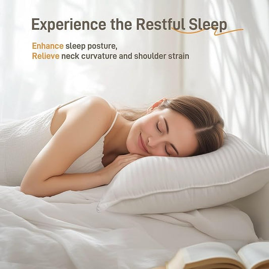 Lyralith Hypoallergenic Cotton Cover with Down Alternative Pillow, King Size, Luxury Hotel Quality, Ideal for Side, Back and Stomach Sleepers, Oeko-TEX Certified