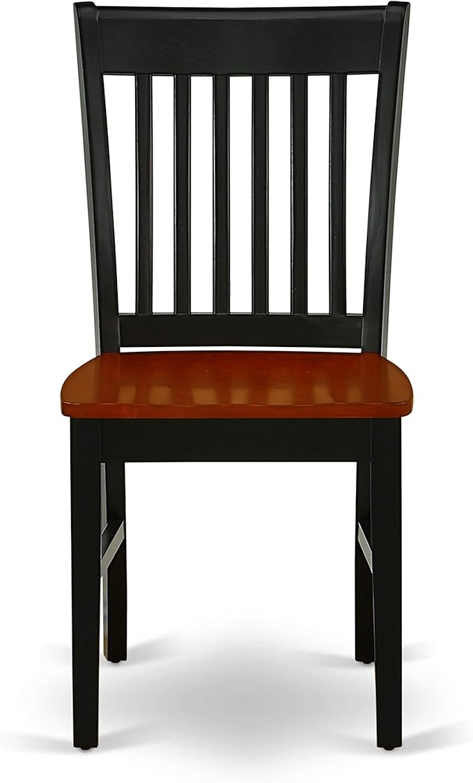 East West Furniture ANNO5-BCH-W 5 Piece Dining Set Includes a Round Dining Room Table with Pedestal and 4 Wood Seat Chairs, 36x36 Inch, Black & Cherry