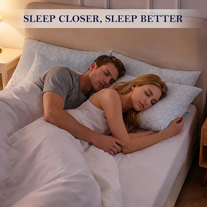 Memory Foam Pillows 2 Pack：Adjustable Loft Bed Pillows Queen Size Set of 2 for Sleeping, Removable, Supportive & Breathable Design for Hot, Side, Back, and Stomach Sleepers