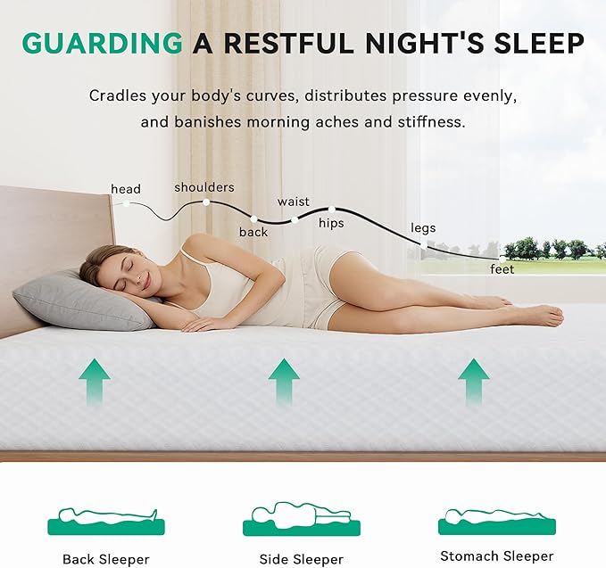CloudDrift Queen Mattress, 10 Inch Memory Foam Mattress in a Box, Fiberglass Free, Relieve Pressure with Medium Firm Support, Motion Isolation, CertiPUR-US Certified Colchón in a Box