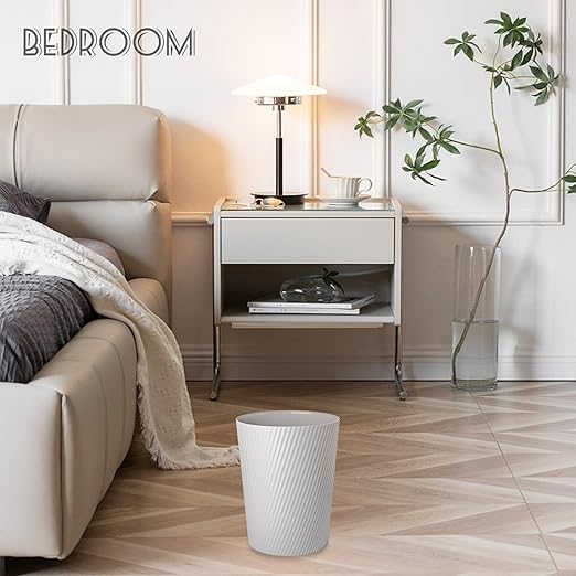 UUJOLY Small Trash Can Wastebasket Garbage Can Container Bins for Bathrooms, Laundry Room, Kitchens, Offices, Kids Rooms, Dorms (Grey, 3 Pack)