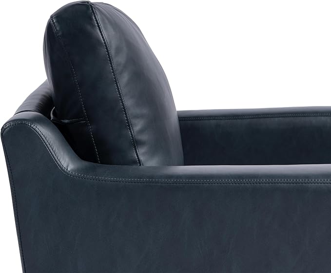 Serta Triton 78" Sofa, Transitional Modern, Dreamcoil Comfort, Metal Legs, Vegan Leather, Navy Blue