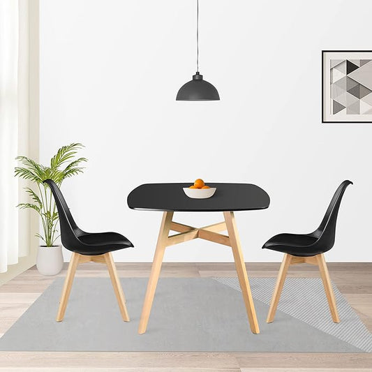 Mid Century Modern Square Dining & Coffee Table 31.50’’ with Wood Legs for Kitchen Living & Dining Room