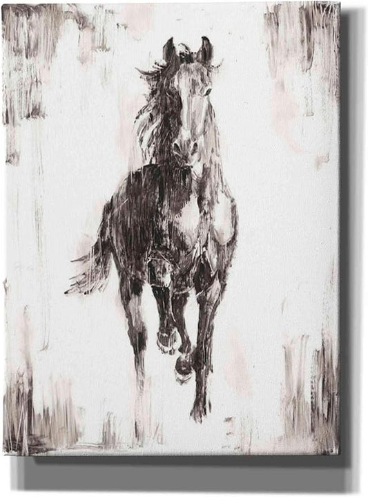 Epic Graffiti 'Rustic Black Stallion I' by Ethan Harper Canvas Wall Art, 26"x34"