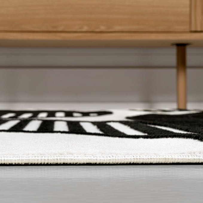 JONATHAN Y Nordby High-Low Arch Striped Black/White Indoor Area Rug, 3x5, Indoor, Non-Shedding, Stain Resistant for Bedroom, Living Room, Kitchen (SCN104G-3)