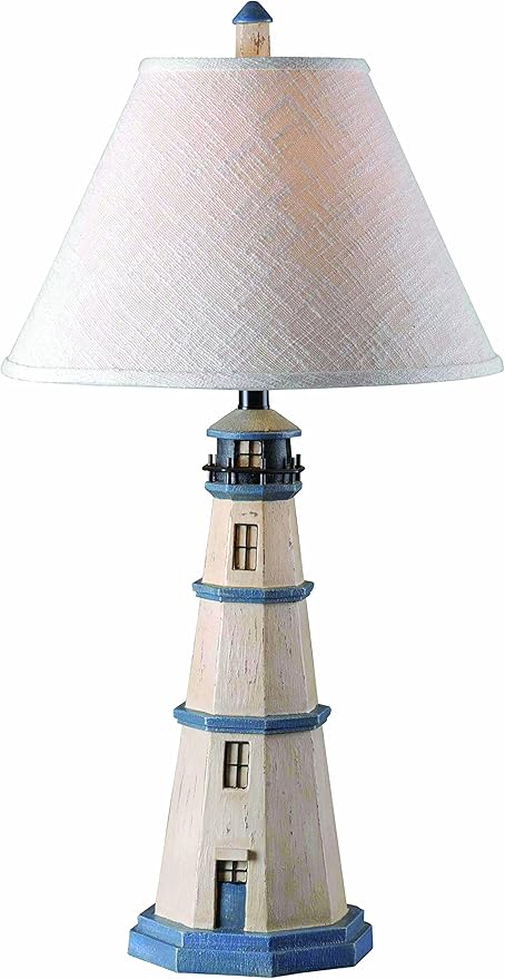 Kenroy Home 20140AW Nantucket Table Lamp with Antique White Finish, Casual Style, 31" Height, 16" Width, 16" Depth