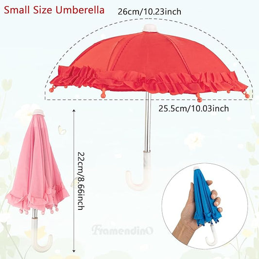 Framendino, 5 Pack 11 Inch Mini Umbrella for Home Photography Props Decoration Outdoor Plants Assorted Rainbow Colors