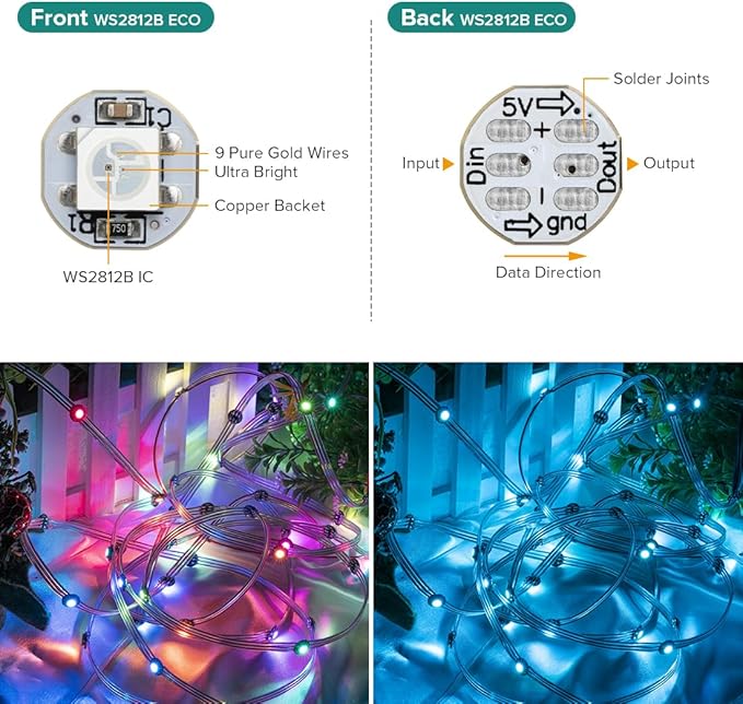 BTF-LIGHTING WS2812B 200PCS 5050SMD Individually Addressable Smart RGB LED Pixel for Arduino Single 1-led RGB LED Module Pixels Color Light White PCB Only DC5V Christmas(No Adapter or Controller)