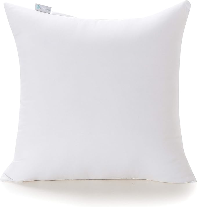 Acanva Fluffy Pillow Insert for Bed Sleeping, Decorative Stuffer Cushion Sham Filler,26x26 Inch, White