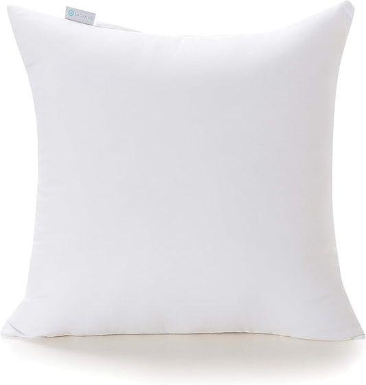 Acanva Fluffy Pillow Insert for Bed Sleeping, Decorative Stuffer Cushion Sham Filler,26x26 Inch, White