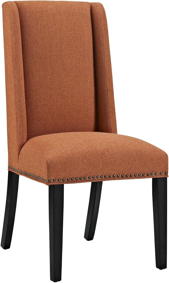 Modway EEI-2233 MO- Baron Modern Tall Back Wood Upholstered Fabric, Dining Chair, Orange