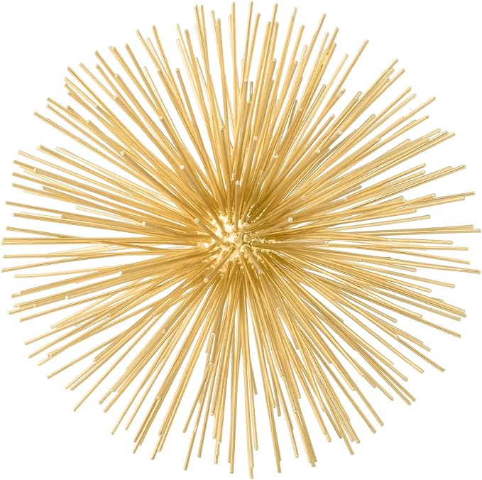 Torre & Tagus 7" Spike Gold Sphere Decor (Steel Metal Ball) - Starburst Table Decor For Decoration, Handmade Sputnik Geometric Decorative Objects, Mid-Century Modern Decor, Gold Home Accents for Shelf