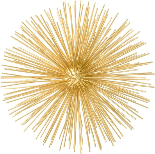 Torre & Tagus 7" Spike Gold Sphere Decor (Steel Metal Ball) - Starburst Table Decor For Decoration, Handmade Sputnik Geometric Decorative Objects, Mid-Century Modern Decor, Gold Home Accents for Shelf