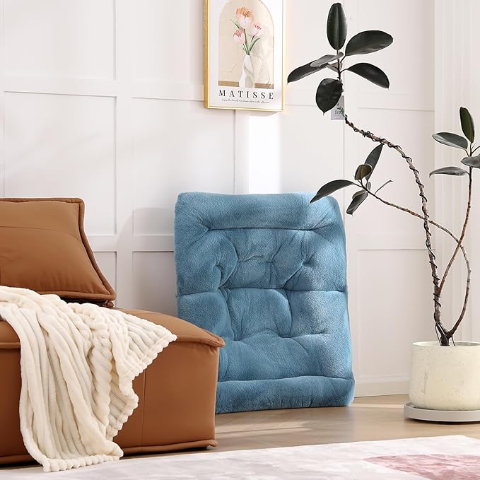 Comfy Folded Chair, Soft Faux Fur Oversized Folding Chair, Flexible Lazy Chair for Kids Girls Teens Adults, Moon Chair for Dorm Rooms, Bedroom, Living Room