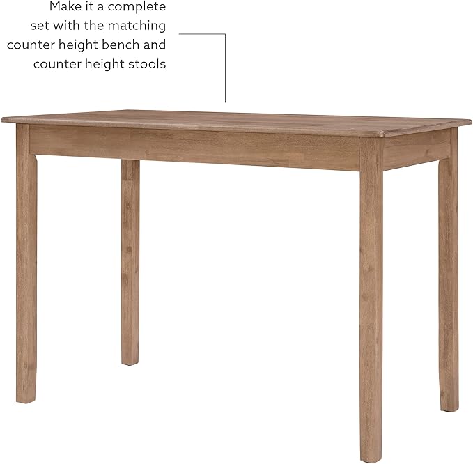 Linon Carter Brown with Greywash Wooden Counter Height Tavern Table