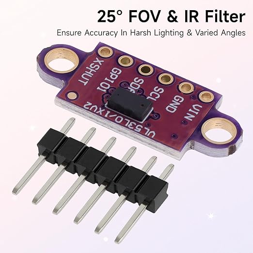5 Pcs VL53L0X Lidar Sensor 2m Range High Precision Single-Point Distance Sensor GY-VL53L0XV2 Compact Lightweight ToF Module with I2C Interface for Arduino Raspberry Pi Robot IoT Projects Smart Homes